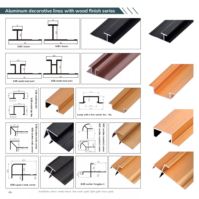 Líneas decorativas de aluminio que protegen y decoran los bordes de las baldosas