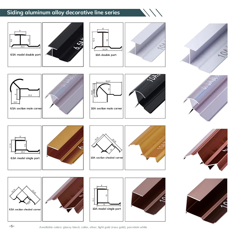 Líneas decorativas de aluminio que protegen y decoran los bordes de las baldosas