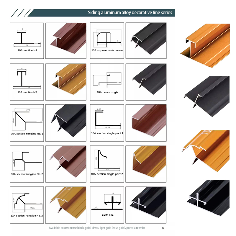 Líneas decorativas de aluminio que protegen y decoran los bordes de las baldosas