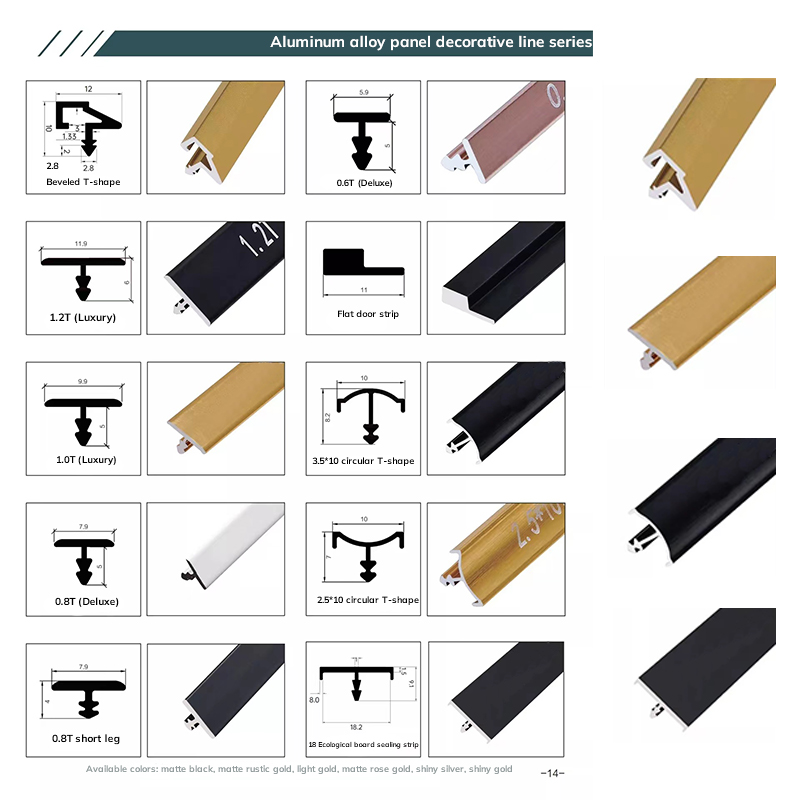 Líneas decorativas de aluminio que protegen y decoran los bordes de las baldosas