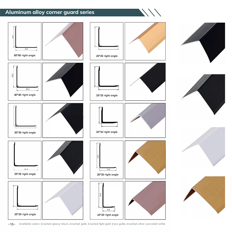 Líneas decorativas de aluminio que protegen y decoran los bordes de las baldosas