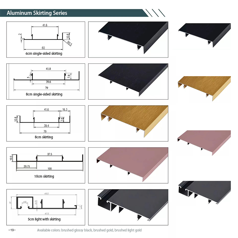 Líneas decorativas de aluminio que protegen y decoran los bordes de las baldosas