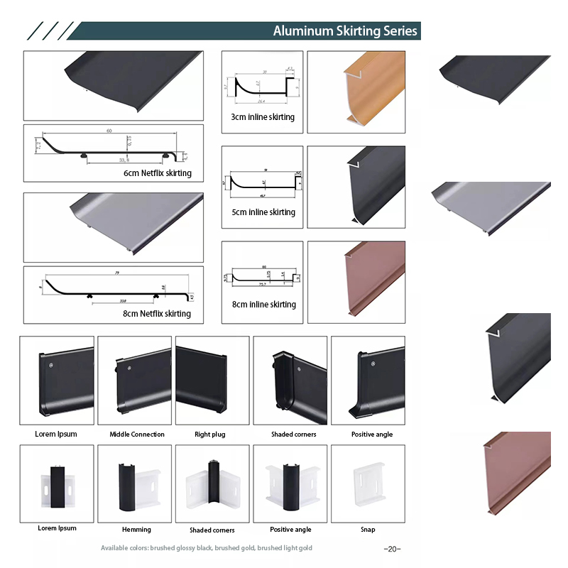 Líneas decorativas de aluminio que protegen y decoran los bordes de las baldosas